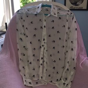 Aeropostale Sheer Button up blouse